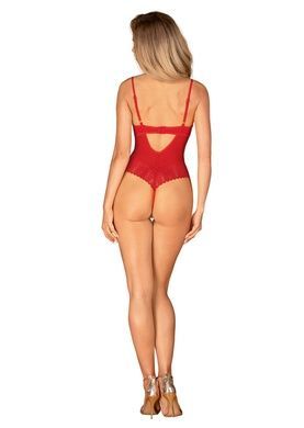 Боди с доступом Obsessive Ingridia crotchless teddy M/L, красное, открытая грудь SO9026 фото