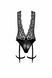 Боді Noir Handmade F297 Libido Deep-V bodysuit with collar, pearl chain and garter - 3XL SX0224 фото 5