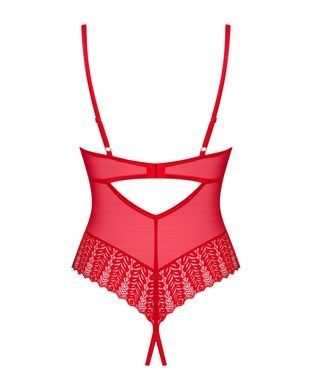 Боди с доступом Obsessive Ingridia crotchless teddy XL/2XL, красное, открытая грудь SO9027 фото