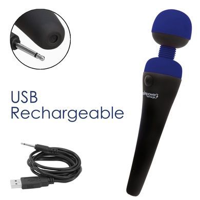 Вибромассажер PalmPower Recharge Blue, перезаряжаемый, гибкая головка, тревел-замок SO8901 фото