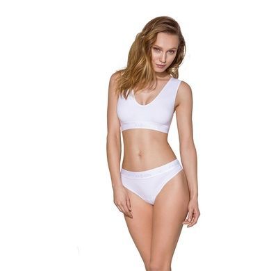 Трусики-бразиліана з бавовни Passion PS005 PANTIES S, white SO4225 фото