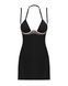 Сорочка Obsessive Selinne chemise & thong XS/S Black, стрінги, подвійні бретелі SO8670 фото 3