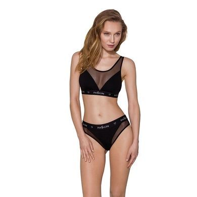 Топ з прозорою вставкою Passion PS002 TOP XL, black SO4202 фото