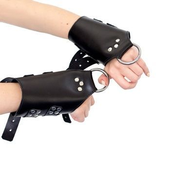 Манжети для підвісу за руки Art of Sex &ndash; Kinky Hand Cuffs For Suspension, чорні, натуральна шкіра SO5183 фото