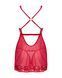 Прозора сорочка бебі-дол Obsessive Lacelove babydoll & thong M/L Red, мереживо, стрінги SO8647 фото 4