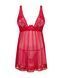 Прозора сорочка бебі-дол Obsessive Lacelove babydoll & thong M/L Red, мереживо, стрінги SO8647 фото 3