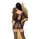 Бодистокинг Penthouse High stakes S/L Black, мини-платье, цветочный декор, глубокое декольте, чулки SO6467 фото 2