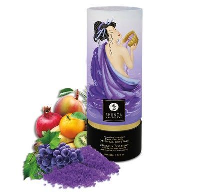 Пінлива сіль для ванни Shunga Dead Sea salt Oriental Crystals &mdash; Exotic Fruits (500 г), сіль Мертвого SO6895 фото