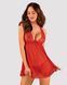 Прозора сорочка бебі-дол Obsessive Lacelove babydoll & thong XL/2XL Red, мереживо, стрінги SO8648 фото 1