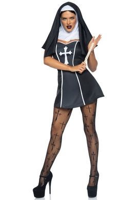 Костюм монашки Leg Avenue Naughty Nun S, платье, головной убор SO8550 фото