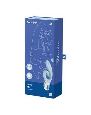 Вибратор-кролик Satisfyer Love Me Blue, гибкий, отросток с тройным кончиком SO7779 фото