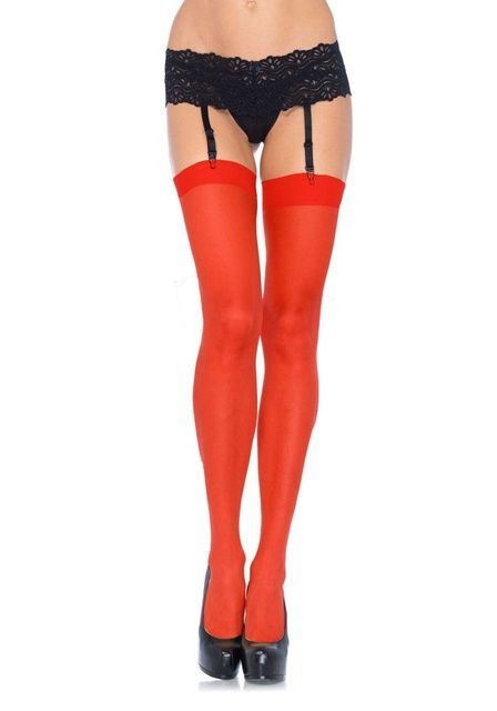 Сексуальні панчохи під підв&rsquo;язки Leg Avenue Sheer Stockings Red, one size SO7980 фото