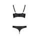 Комплект из эко-кожи с люверсами и ремешками Passion MALWIA BIKINI S/M, black, бра и трусики SO5763 фото 4