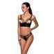 Комплект из эко-кожи с люверсами и ремешками Passion MALWIA BIKINI S/M, black, бра и трусики SO5763 фото 1