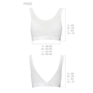 Топ з прозорою вставкою Passion PS002 TOP XL, white SO4206 фото