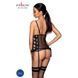 Сітчастий корсет з люверсами та знімними пажами Passion MALWIA CORSET L/XL black, екошкіра, стрінги SO5765 фото 2
