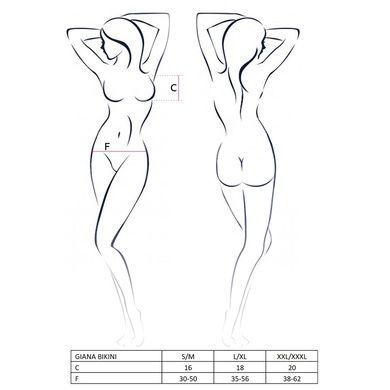 Комплект белья Passion GIANA BIKINI XXL/XXXL, black, полупрозрачные лиф и трусики с бантиками EL15103 фото