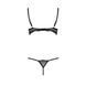 Комплект білизни Passion Exclusive VALERY SET OpenBra S/M, black, стрепи, трусики, відкритий ліф PS25105 фото 6