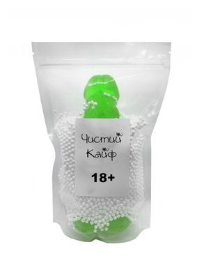 Крафтовое мыло-член с присоской Чистий Кайф Green size XL, натуральное SO2765 фото
