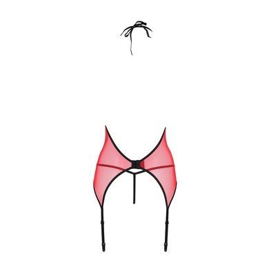 Корсет з пажами для панчіх Passion PEONIA CORSET XXL/XXXL red стрінги SO8465 фото