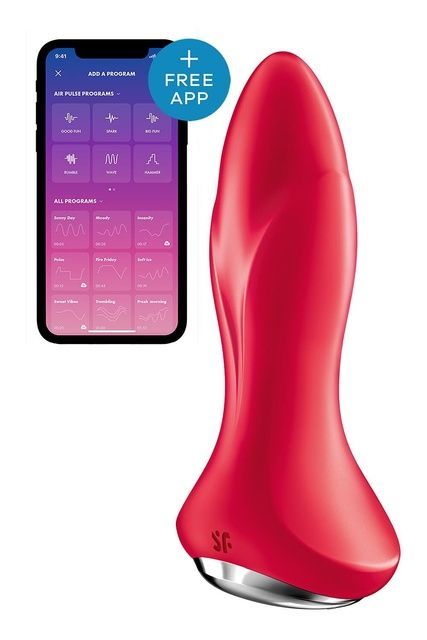 Анальная смарт-вибропробка с жемчужным массажем Satisfyer Rotator Plug 1+ Red SO6277 фото