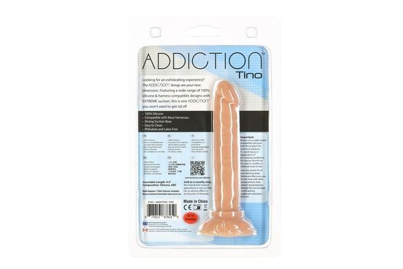 Фаллоимитатор ADDICTION Tino 5.25&Prime; Silicone Dildo, присоска, диаметр 1,9 см, вибропуля в подарок SO7754 фото