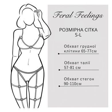 Портупея на грудь Feral Feelings - Harness Top, натуральная кожа, цвет красный SO3443 фото