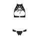 Комплект, открытый топ и трусики из эко-кожи с люверсами Passion MALWIA SET with Open Bra S/M, black SO5769 фото 3