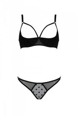 Комплект MARINA SET WITH OPEN BRA black L/XL - Passion SO9735 фото