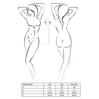Боди-монокини Passion ADARA BODY L/XL, black EL10101 фото
