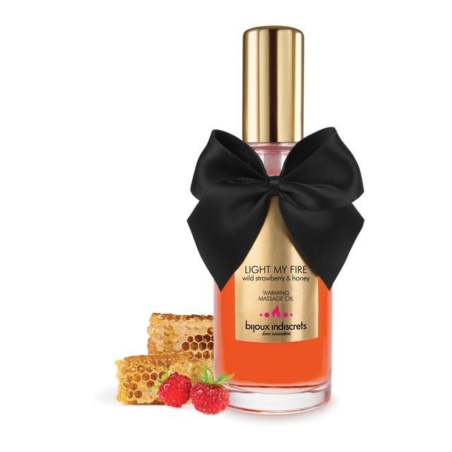 Разогревающее масло Bijoux Indiscrets Light my Fire &ndash; Wild Strawberry&Honey SO5937 фото