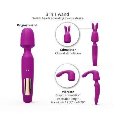 Вібромасажер з двома насадками Love To Love R-EVOLUTION SWEET ORCHID, гнучка голівка SO7376 фото