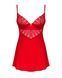 Пеньюар Obsessive Ingridia chemise & thong XL/2XL, червоний, сорочка, стрінги SO9038 фото 3