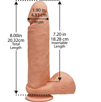 Фаллоимитатор Doc Johnson The D - Perfect D - 8 Inch With Balls - ULTRASKYN, диаметр 5,1см SO1577 фото