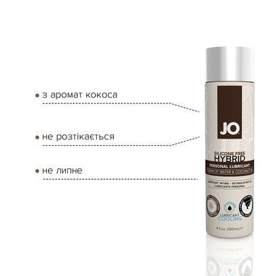 Охлаждающая смазка-крем с кокосовым маслом JO Coconut Hybrid COOLING (120 мл) белая SO1698 фото