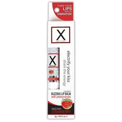 Стимулирующий бальзам для губ унисекс Sensuva &ndash; X on the Lips Strawberry с феромонами, клубника SO4461 фото