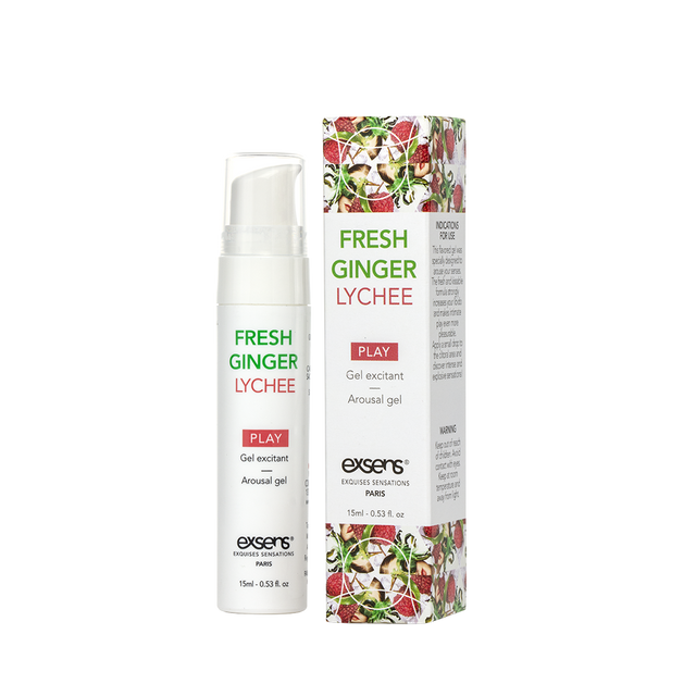 Стимулювальний гель EXSENS Kissable Fresh Ginger Litchi 15мл, можна для поцілунків, охолоджувальний SO2367 фото