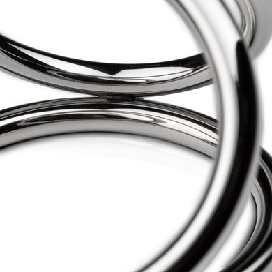 Тройное эрекционное кольцо Sinner Gear Unbendable &mdash; Triad Chamber Metal Cock and Ball Ring &mdash; Large SO4617 фото