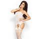 Бодістокінг Passion BS008 white, комбінезон, імітація панчіх і пояса PBS008W фото 1