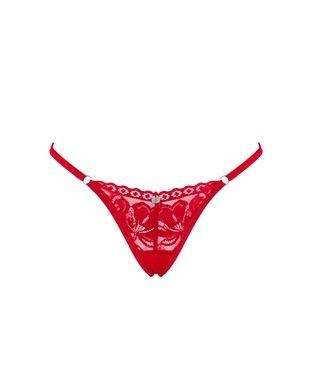 Мереживні стрінги Obsessive Lacelove thong XL/2XL Red, низька посадка SO8663 фото
