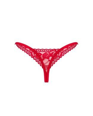 Мереживні стрінги Obsessive Lacelove thong XL/2XL Red, низька посадка SO8663 фото