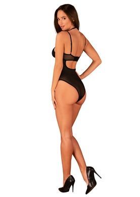 Прозрачное боди Obsessive Selinne teddy XS/S Black, мелкая сетка, двойные бретели SO8664 фото