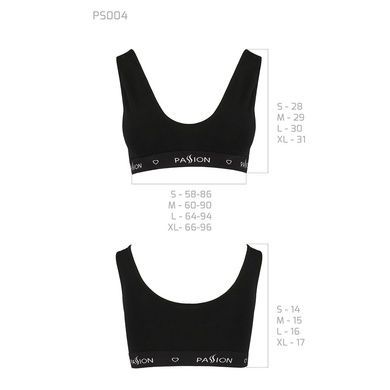 Спортивний топ з широкою гумкою Passion PS004 TOP M, black SO4220 фото