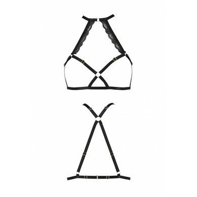 Портупея зі стреп з мереживом Passion Exclusive LORRY BRA S/M, black PS27602 фото