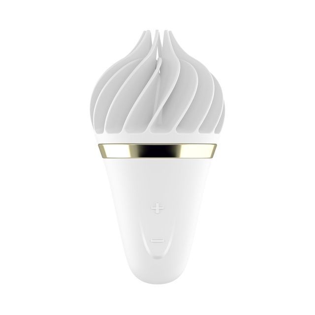 Мороженка спиннатор Satisfyer Lay-On - Sweet Treat White/Gold, 10 режимов работы, водонепрониц. SO3553 фото