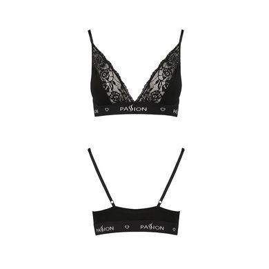 Еластичний топ з мереживом Passion PS001 TOP S, black SO4177 фото