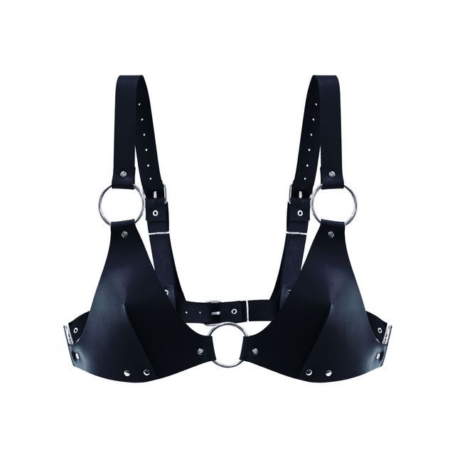 Ліф з натуральної шкіри Feral Feelings - Bikini Top Black SO9420 фото