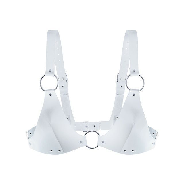 Ліф з натуральної шкіри Feral Feelings - Bikini Top White SO9421 фото