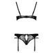 Комплект белья Passion PAULINE SET L/XL, black, стрэпы, лиф, стринги и пояс для чулок EL15804 фото 6