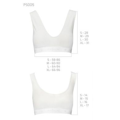 Спортивный топ из эластичного хлопка Passion PS005 TOP S, white SO4229 фото